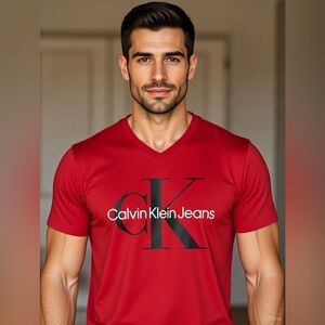 Calvin Klein Red Graphic  Tee